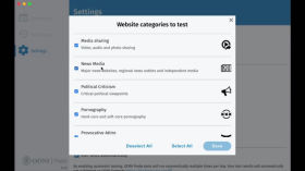 OONI testing website categories