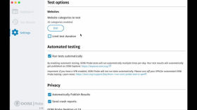 OONI Probe App Settings